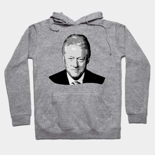 Bill Clinton Gryscale Pop Art Hoodie by Nerd_art